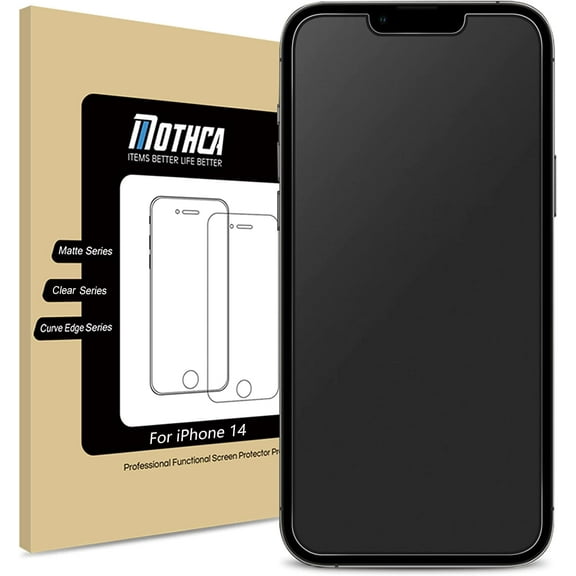 Matte Glass Screen Protector for iPhone 14 Anti-Glare & Anti-Fingerprint Tempered Glass Clear Film Case Friendly Easy Install Bubble Free for iPhone 14 6.1-inch (2022)-Smooth as Silk