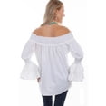 thumbnail image 2 of Scully Ladies White Smocked Long Sleeve Shirt HC427-WHT, 2 of 2