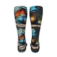 thumbnail image 6 of Rateoe Adorable Blue Baby Dragon print Women's Men's Novelty 20in Crew Socks Cotton Socks Knee High Socks for Walking,Running,Nurses,Pregnancy-One Size, 6 of 8
