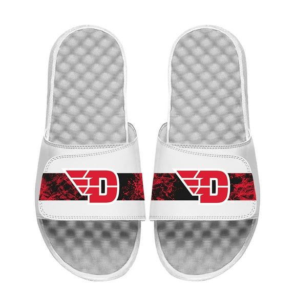 Men's ISlide White Dayton Flyers Distressed Slide Sandals