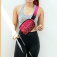 thumbnail image 5 of WIRESTER Waist Pack for Women Men, Belt Crossbody Bag, Canvas Sports Waist Bag Casual Fashion - Hot Pink Glitter Sparkle With Black Pink Glitter Leopard, 5 of 7