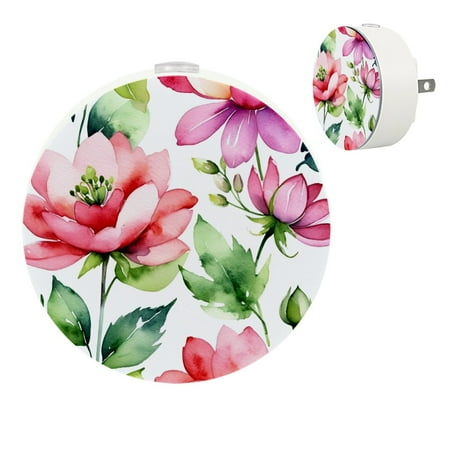 

YZUOUZY Bedside Lamps Bedside Lamp Bedroom Lamps Set of 2 Flowers Hibiscus Magnolia Begonia