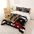 thumbnail image 2 of Erosebridal Brown Leopard Cheetah Print Queen Comforter Set,Fashion Women High Heels Girls Gifts Bedding Comforter Set For Adults,Reversible 3 Pieces, 2 of 7