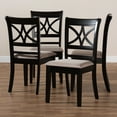 thumbnail image 6 of Baxton Studio Clarke Modern and Contemporary Sand Fabric Upholstered and Espresso Brown Finished Wood 4-Piece Dining Chair Set, 6 of 7