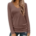 thumbnail image 7 of Zeagoo Womens Long Sleeve Shirt V-Neck T Shirt Solid Casual Basic Tops Fall Tees Summer Clothing, 7 of 7