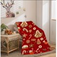 thumbnail image 3 of Red Christmas Gingerbread Man Throw Blanket, Winter Cute Star Snowflakes Candy Cane Throws Blankets, Xmas Soft Lightweight Holiday Blanket for Couch Sofa Bed Chair Living Rooms Decor 40X50IN, 3 of 6