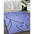 thumbnail image 3 of Ahgly Company Machine Washable Indoor Rectangle Transitional Denim Blue Area Rugs, 5' x 7', 3 of 7