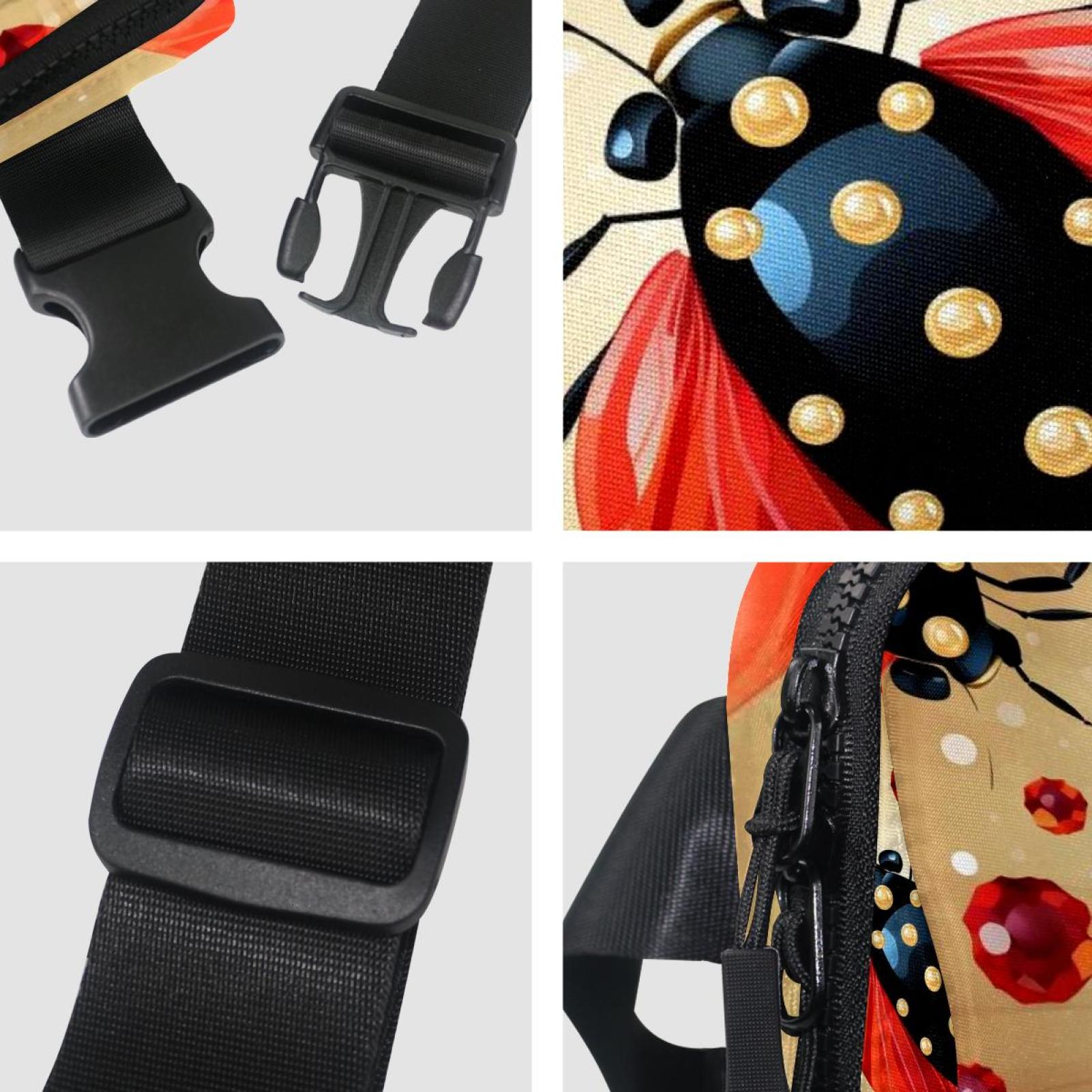Coccinella septempunctata Cross Body Bag Waist Packs Fanny Pack Lightweight Adjustable Extension Strap Unisex
