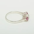 thumbnail image 3 of LBG 925 Sterling Silver Cultured Pearl & Ruby Womens Promise Ring - Size 8.25, 3 of 6