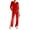 Red, variant on Fengactive Women's 2 Piece Fuzzy Fleece Pajama Set - V-Neck Long Sleeve Top and Wide Leg Pants Soft Warm Lounge Sleepwear