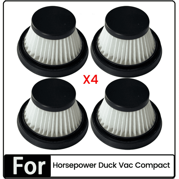 4PCS Replacement Filter for Horsepower Duck Vac Compact Vacuum Cleaner Washable Filter Vacuum Parts,4 * Replacement Filter,Black & White