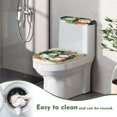 thumbnail image 4 of Renewold 2 PCS Toilet Seat Cover Set Snowman Poinsettia Elastic Edge Toilet Lid Cover Stretch Toilet Tank Lid Cover for Bathroom Christmas Decoration, 4 of 6