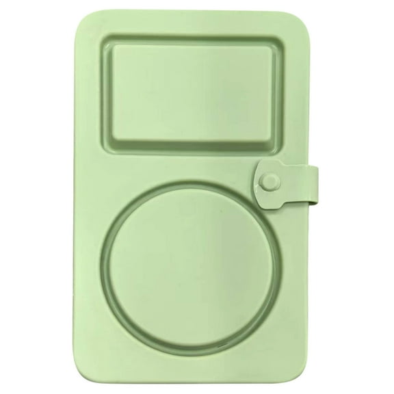 Foldable Silicone Snack Container - Dual Compartment Leak-Proof Food Storage Box with Lids, 5.9x3.7 inches, Perfect for Travel