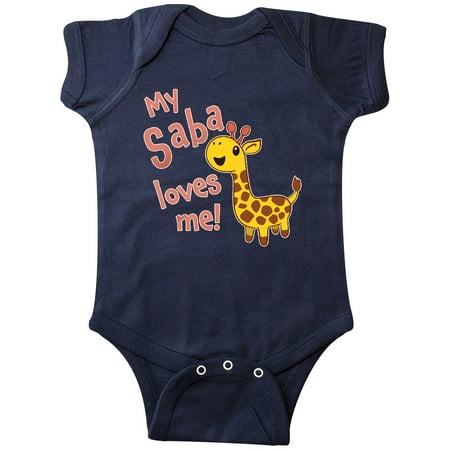 

Inktastic My Saba Loves me- cute giraffe Gift Baby Boy or Baby Girl Bodysuit