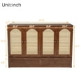 thumbnail image 6 of Queen Size Murphy Bed Frame, Pine Wood Cabinet Beds Frame with Power Station and Rattan Decoration Panel, Easy Assembly, Mattress Not Included, Walnutn, 6 of 7