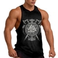 thumbnail image 2 of Men's Graphic Tank Tops Viking Printed Crewneck Cool Basic Fitness Muscle Shirt Casual Workout Breathable Summer Tank Top Black1 XXXXXL, 2 of 4