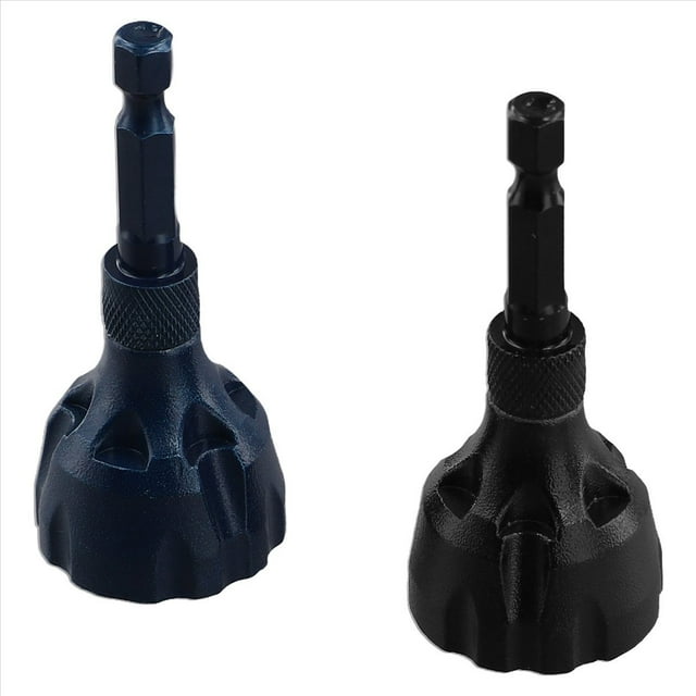 Herramienta de Chaflán Externo de Desbarbado de Carburo de Tungsteno de 2 Piezas de 1/8 Pulgadas-3/4 Pulgadas (3 Mm-20 Mm), Broca de Desbarbado y Biselado (Negro + Azul)