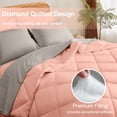 thumbnail image 4 of Flymme 7 Pieces Full Size Bed in a Bag Pink Comforter Set with Sheets Modern Quilted Diamond Bedding Sets Complete Full Bed Sets for Bedroom Decor, 4 of 8