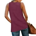 thumbnail image 4 of ZQUUVOU Tank Top For Women Solid Color V-Neck Solid Color Side Slit Tops (Burgundy,S), 4 of 6