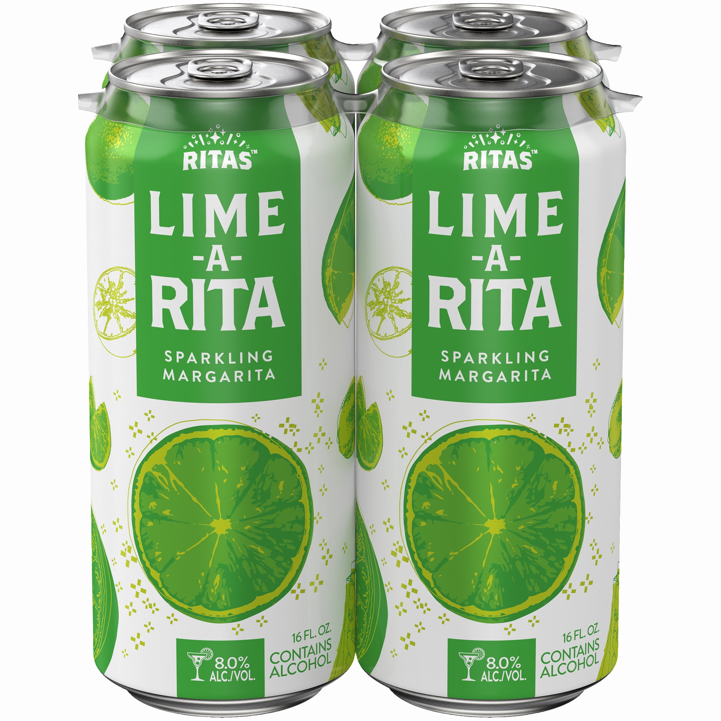 Ritas Lime A Rita Malt Beverage 4 Pack 16 Fl Oz Cans 8 Abv Walmart Com Walmart Com