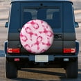thumbnail image 3 of Kdxio Breast Cancer Ribbons Awareness for Tire Cover Wheel Protectors Tyre Covers Weatherproof Wheel Covers Universal Fit for Trailer Rv SUV Truck Camper Travel Trailers 14 inch, 3 of 8