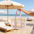 thumbnail image 4 of Ohmyroo Transparent PVC Beach Tote Waterproof Shoulder Bag For Travel Gym Pool Essentials Assorted Colors 14 Inch, 4 of 6