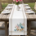 thumbnail image 4 of Coastal Starfish Table Runner 72 Inches, Nautical Shells Coral Eucalyptus Stripes Bed Runner Dresser Scarves Tabletop for Indoor Outdoor Parties/Ceremony/Banquet, 18" x 72", 4 of 8