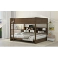 thumbnail image 3 of Queen over Queen Bunk Bed with Storage Cabinets and USB Ports, Queen Size Wooden Bunk Bed Frame with Ladders for Bedroom/Apartroom, Wood, 3 of 9