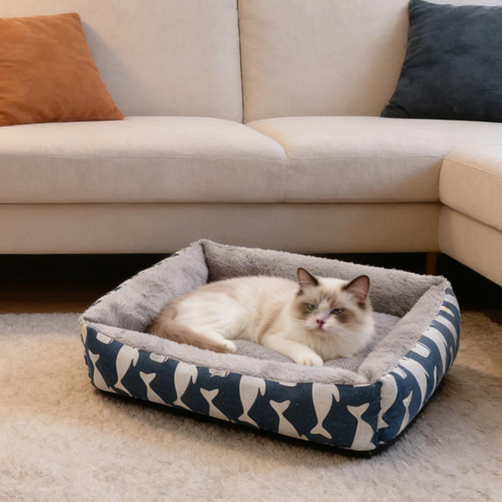 Specollect 4 Pcs Winter-Warm Pet Bed All-Season Dog Cat Bed, Soft Arctic Velvet Plush, Skidproof & Waterproof Base, Cozy Support for Small Large Pets Indoor Use