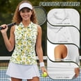 thumbnail image 6 of Yuyamidu Yellow Lemon Womens Golf Shirt Sleeveless Workout Athletic Elastic Button Down Athletic Tank Tops Casual Athletic Top Size 2XL, 6 of 7