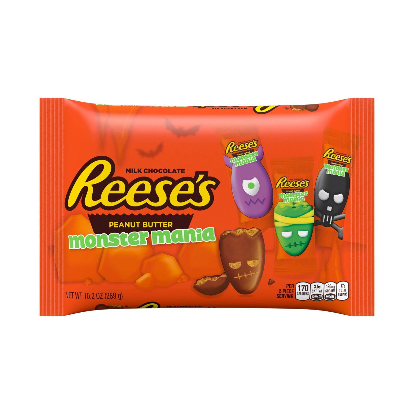 Reese's Peanut Butter Cup Halloween Monsters Mania Snack Size - 10.2oz –  BrickSeek