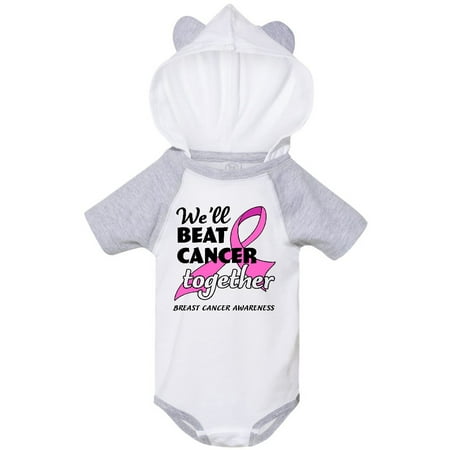 

Inktastic We ll Beat Cancer Together- Breast Cancer Awareness Gift Baby Boy or Baby Girl Bodysuit