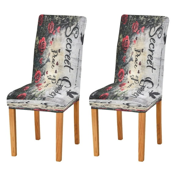 BZSMCE Chairs Slipcovers Dining Chair Covers Seamle Of Red Roses Pattern Creative Pattern