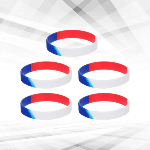 ELAYARD 5Pcs Silicone Bracelet Independence Day Wristband Unisex Eco Friendly Comfortable Wristband