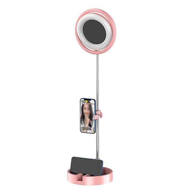 Matsuzay Luz de relleno de trípode de poste telescópico integrado plegable de escritorio de embellecimiento en vivo Accesorios de cámara y óptica Rosado