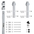 thumbnail image 2 of 78.75" Designer's Collection Flat Rail Hook Strap Rolling Door Hardware Kit, Chrome, 2 of 2