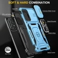 thumbnail image 2 of Rugged Case for Samsung Galaxy A32 5G, Sliding Lens Camera Cover Protection Ring Stand Compatible with Magnetic Car Mount Military Grade Shockproof Hybrid Case for Samsung Galaxy A32 5G, Lightblue, 2 of 7