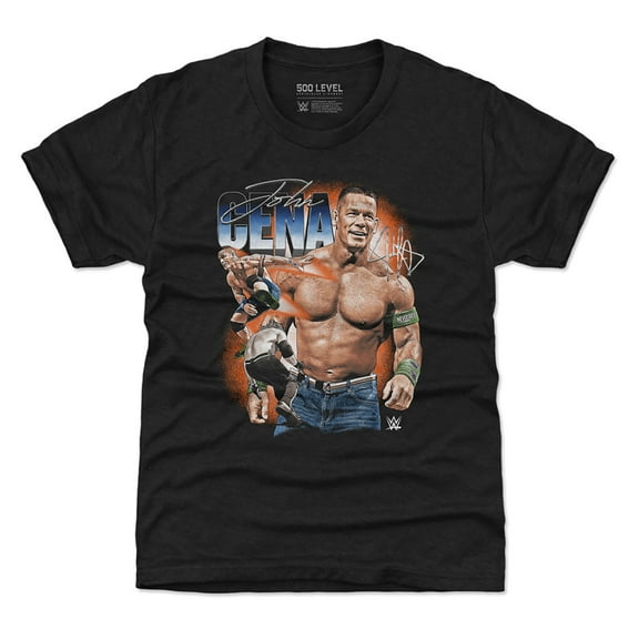 Youth 500 Level Heather Black John Cena Vintage Superstar Tri-Blend T-Shirt