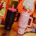 thumbnail image 7 of BOTTLE BOTTLE 30 oz Tumbler with Lid and Straw, Stainless Steel Travel Mug, Tumbler with handle, Water Bottle with straw for College Office, Gifts for Women Him Her (Black Pink), 7 of 7