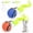 Blue, Orange, variant on 2 Pack Interactive Cat Toy Ball,Speedy Tail Toys for Indoor Cats with Feather Tails (Blue-Orange)