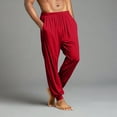 thumbnail image 4 of GrmtClth Men's Pajama Pants Lounge Jogger Sleepwear Soft Basic Pjs Bottoms with Drawstring & Pockets Red L, 4 of 9