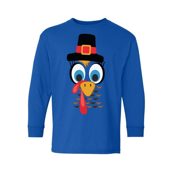 Awkward Styles Kids Thanksgiving Sweaters Youth Turkey Face Long Sleeve Shirt