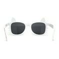 thumbnail image 4 of Kids Child Size Cat Eye Glitter Horn Rim Whiskers Plastic Sunglasses Dark Flower Pattern, 4 of 4