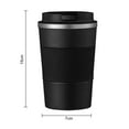 thumbnail image 5 of Pebbuoy 380ML Stainless Steel Insulated Coffee Cup Travel Cup Leakproof Lid Vacuum Thermal Double-Wall Seal Cup BPA-Free Safe 12H Cold/6H Hot Coffee Cup with Non-Slip Bottom Pad, 5 of 6