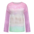 thumbnail image 3 of ZRGHAOYLQ Tie Dye T-shirts for Women Fashion Long Sleeve Tops Casual Round Neck Shirts Comfy Loose Fit Base Tees 2025 Fall Cute Plain Tshirt Solid Color Tee Top, 3 of 3