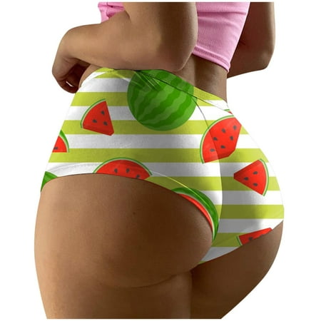 GHSOHS Womens Underwear Panty Lingerie for Women Lingerie for Women Fashion High Waist Underwear Printed Seamless Breathable Panties Briefs Panties Cotton Crotch Underpants Mint Green Briefs Wom XXL