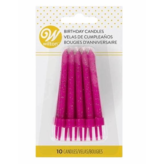 Wilton Birthday Glitter Candles, 10 Count