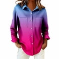 thumbnail image 6 of Breezora Women's Blouse Waffle Texture Button Down Long Sleeve Fall Shirt for Cozy Work and Camping Comfort XL Size Watermelon Red, 6 of 7