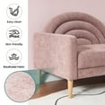 thumbnail image 4 of Chaise Longue with High-Density Sponge Arched Back & Right Armrest, Comfy Cushion, Sturdy Wood Frame, Up to 660 lbs Capacity, Linen Fabric, Ideal for Living Room, Study, and Bedroom, Pink, 4 of 11
