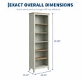 thumbnail image 2 of TacleeKii 6-Tier Bookshelf, Freestanding Bookcase with Open Shelves and Anti-Tip Design, Light Green & Wood Color, 2 of 9